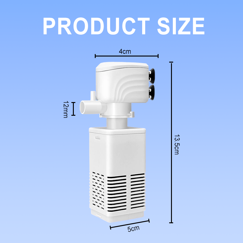 Akvariefilter 3-i-1 – filtrering, syresättning och vattenpumpning