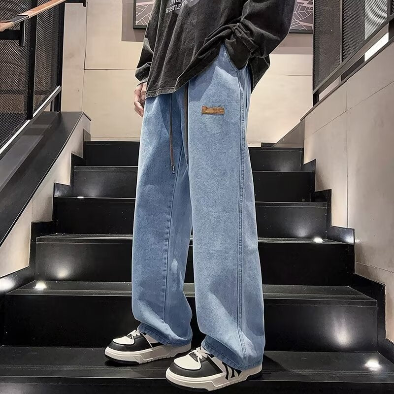 Lucka jeans för män med vid passform