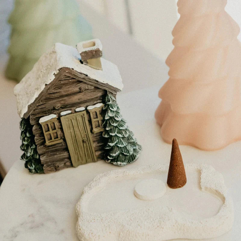 đ Log Cabin Incense Burner med rökande skorstenđPerfekt julklapp