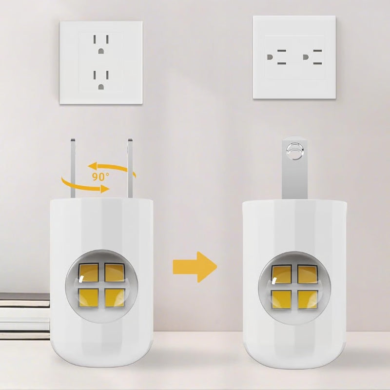 đSmart LED-nattlampa för vĂ€gguttag med automatisk dimmer