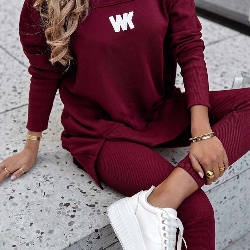 Casual sweatshirt och leggings set för kvinnor