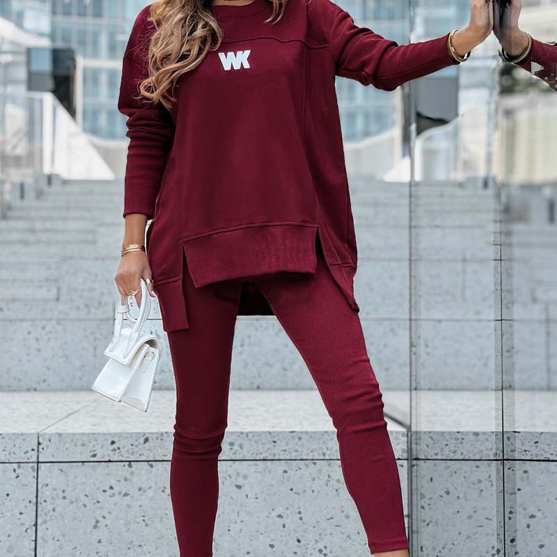 Casual sweatshirt och leggings set för kvinnor