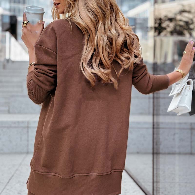 Casual sweatshirt och leggings set för kvinnor