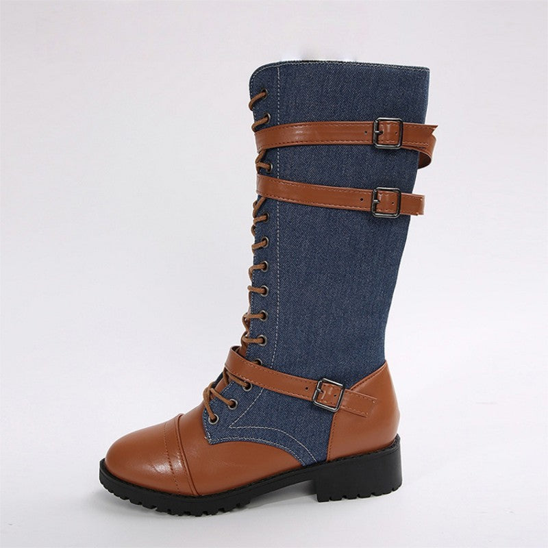 đ„49 % rabatt - Vintage combat boots för damer med snörning och spĂ€nne