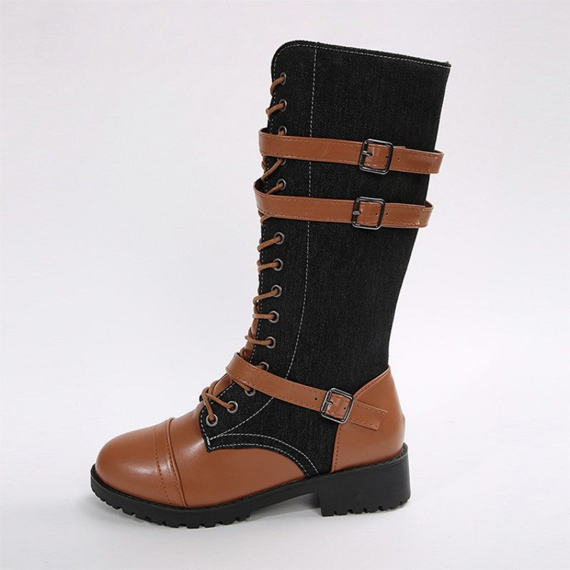 đ„49 % rabatt - Vintage combat boots för damer med snörning och spĂ€nne