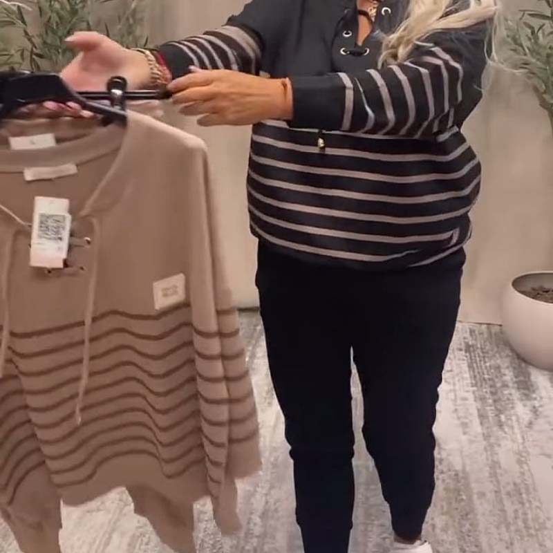 Casual tvådelade sportset med ränder