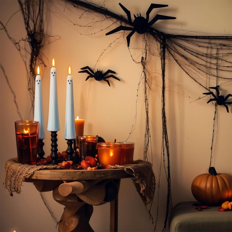🎃👻 Fjärrstyrt spökljus med 3D-flammande veke 👻🎃