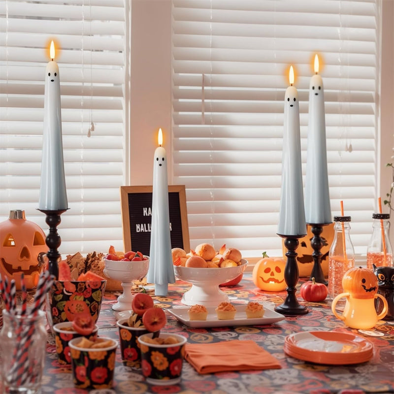 🎃👻 Fjärrstyrt spökljus med 3D-flammande veke 👻🎃