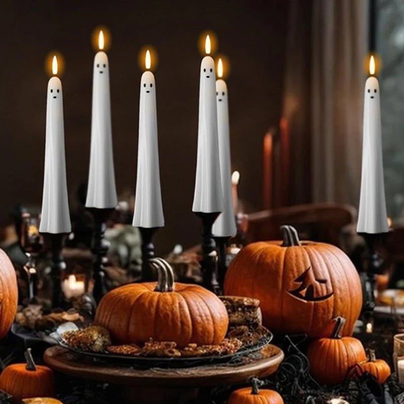 🎃👻 Fjärrstyrt spökljus med 3D-flammande veke 👻🎃