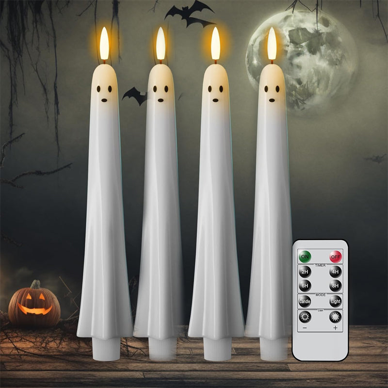 🎃👻 Fjärrstyrt spökljus med 3D-flammande veke 👻🎃