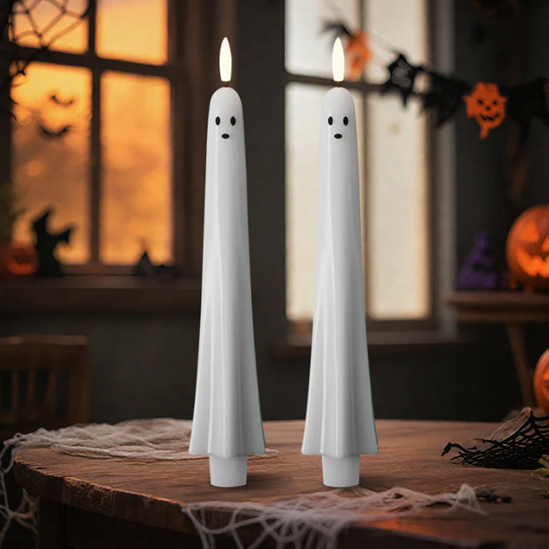 🎃👻 Fjärrstyrt spökljus med 3D-flammande veke 👻🎃