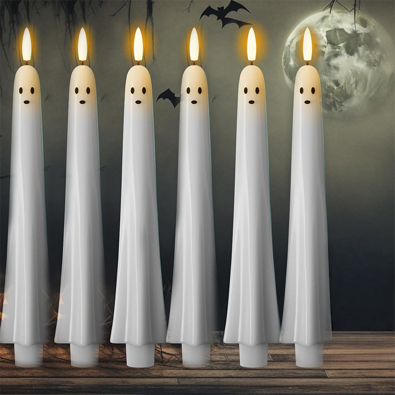 🎃👻 Fjärrstyrt spökljus med 3D-flammande veke 👻🎃
