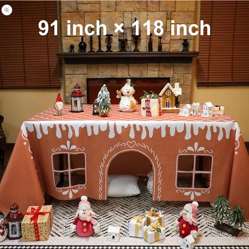 Julig pepparkakshus-bordsduk