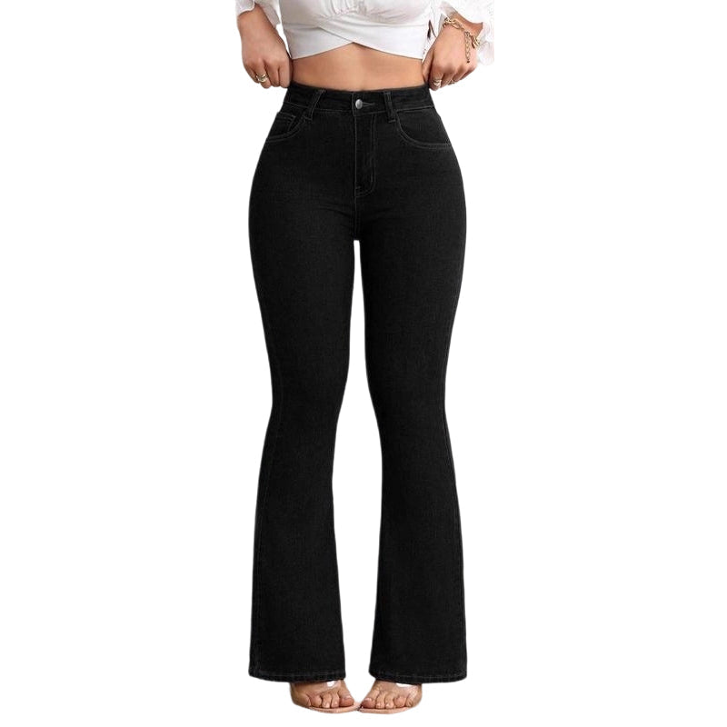 👖 60% RABATT! 💙 Högmidjade Utsvängda Stretchjeans för Kvinnor – Bekväm Passform, Retro Stil & Stretchigt Tyg 🌸