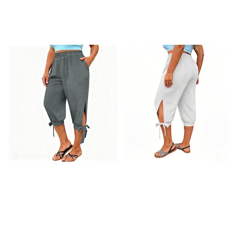 👖 NU HALVA PRISET 50% RABATT! ✨ Capribyxor för damer med elastisk midja Bekväma snygga dambyxor i alla storlekar 🎉