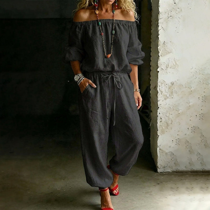 Elegant jumpsuit för damer med axelbar design – bekväm, stilfull och lätt att bära