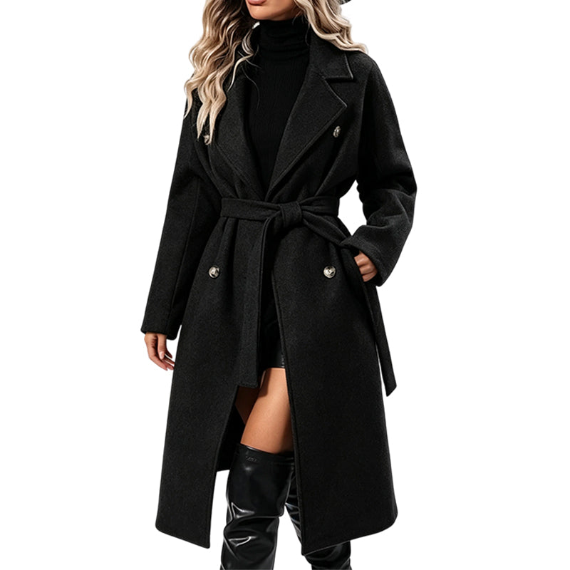 đđ„Nyhet & 50 % rabatt!đđ§„Elegant trenchcoat med bĂ€lte â dubbelknĂ€ppt, högkvalitativ ullkappa för damer, perfekt för höst och vinter