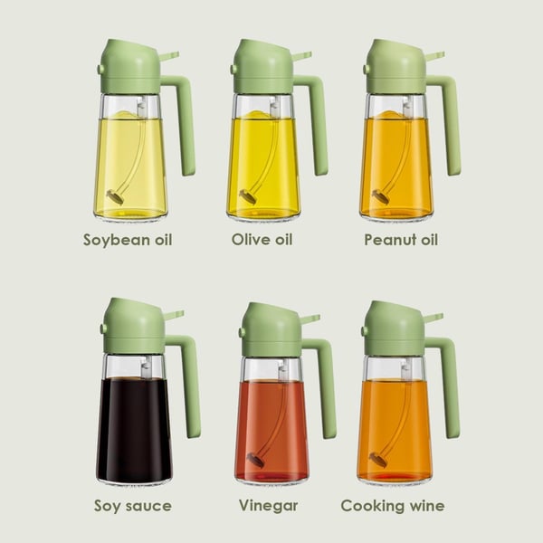 ✨HOT SALE💕2 i 1 oljespruta och oljedispenser i glas🔥(Köp 2 få 10% rabatt)