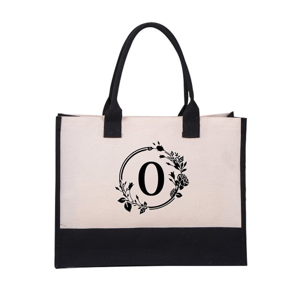 Nyårsrea - SPAR 48% AV🎁Perfekt present-DIY Bokstav Canvas Bag Kvinnor Hit Color Simple Shoulder Shopping Tote Handväska