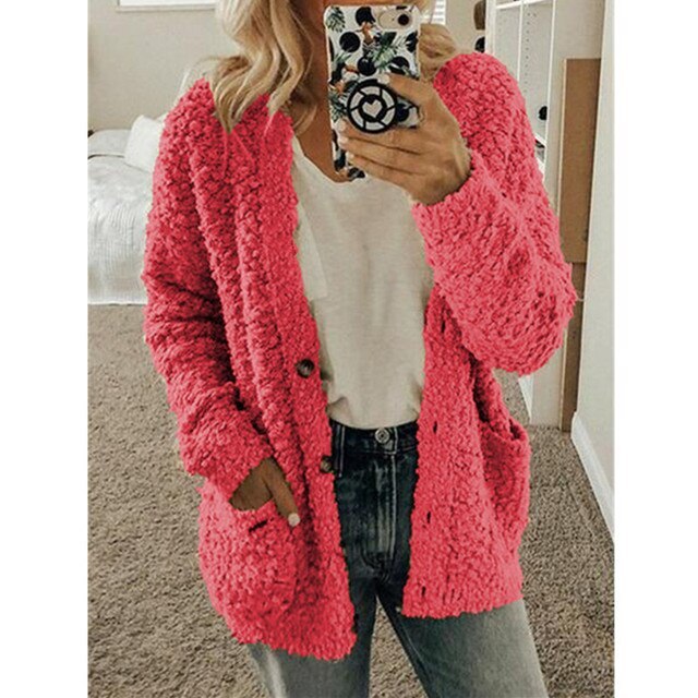 đ„Sista dagen 49% rabatt - Höst och vinter Plus Size Cardigan Casual Velvet Short Jacket