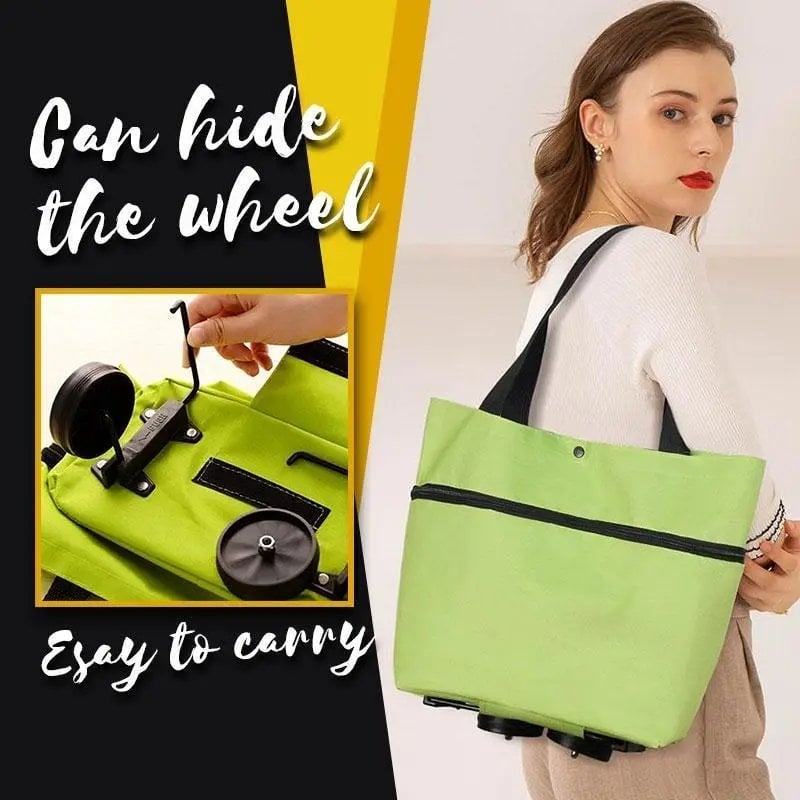 (đ„HOT SALE NU 49% OFF) - 2-i-1 shoppingvĂ€ska hopfĂ€llbar grön vĂ€ska