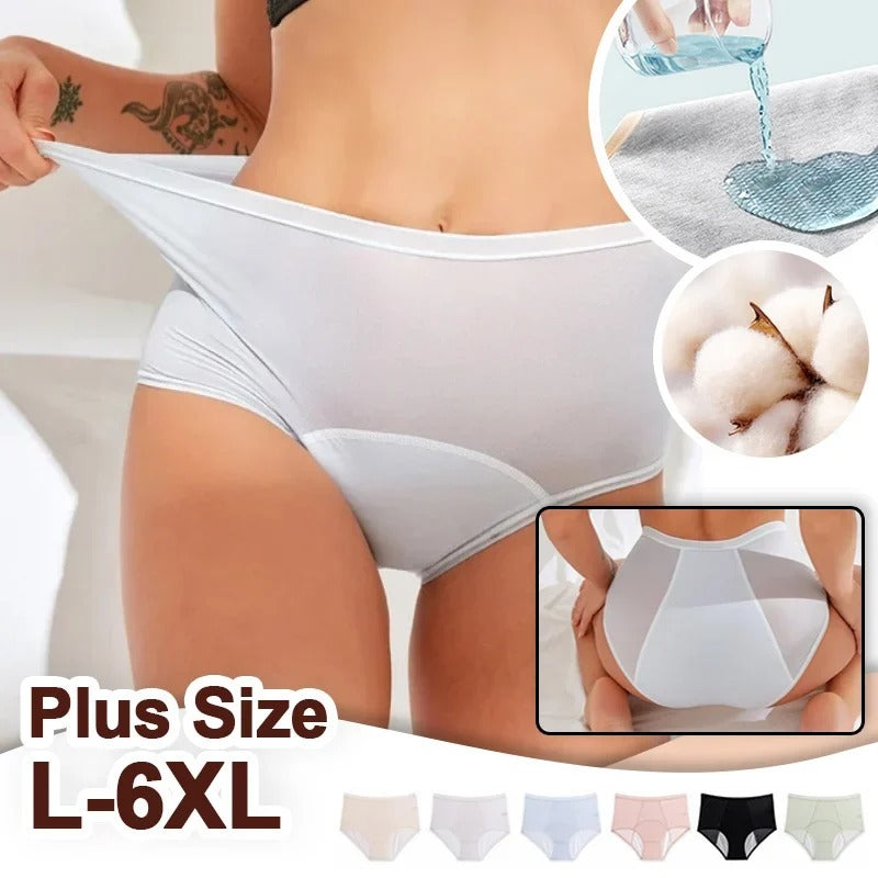 đ„Sista dagen Köp 1 och fĂ„ 2 gratis đ„ -LĂ€ckagesĂ€kra trosor med hög midja Plus Size L-6XL