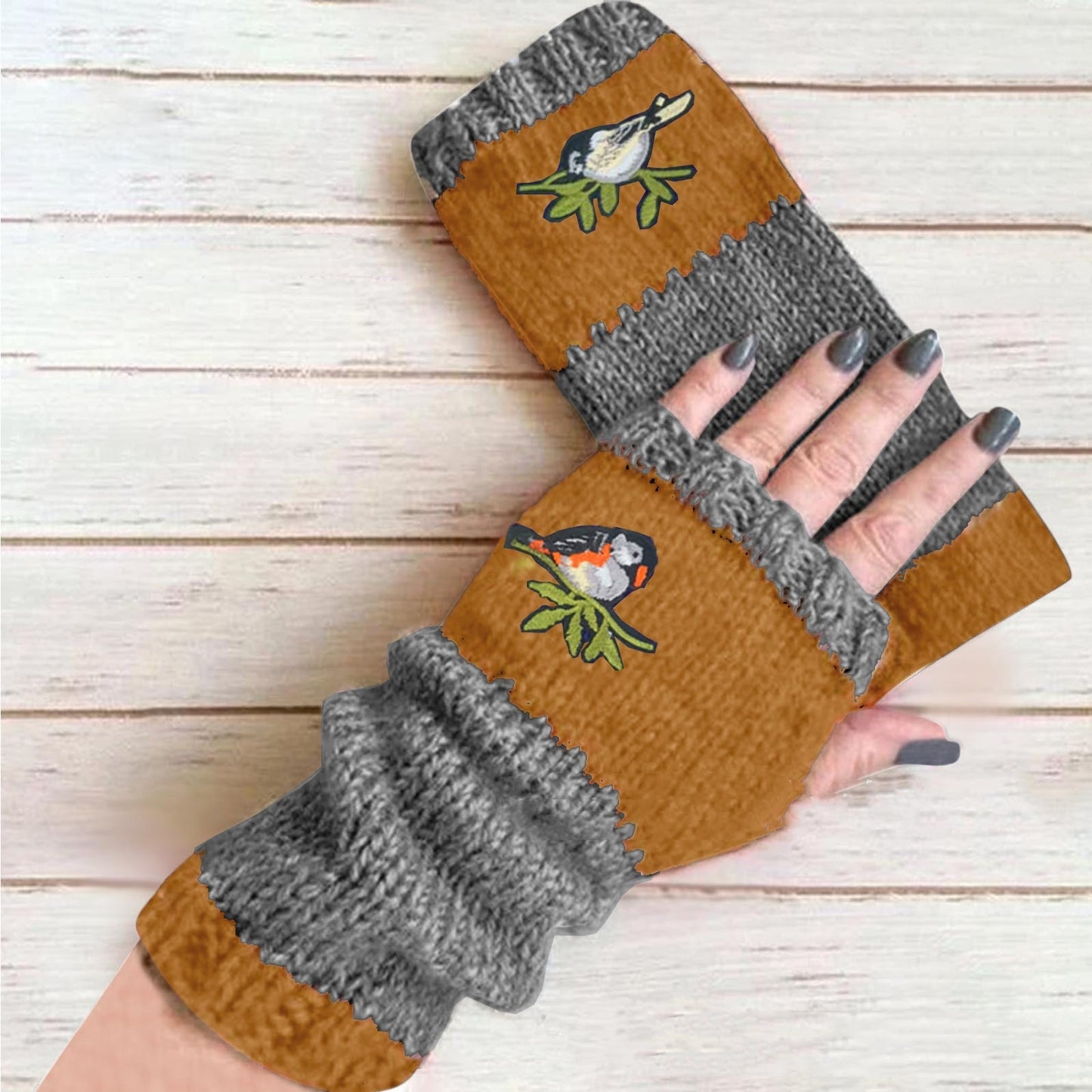 đ„ STOR REA - 49% RABATT đ„Varm patchwork broderade handskar