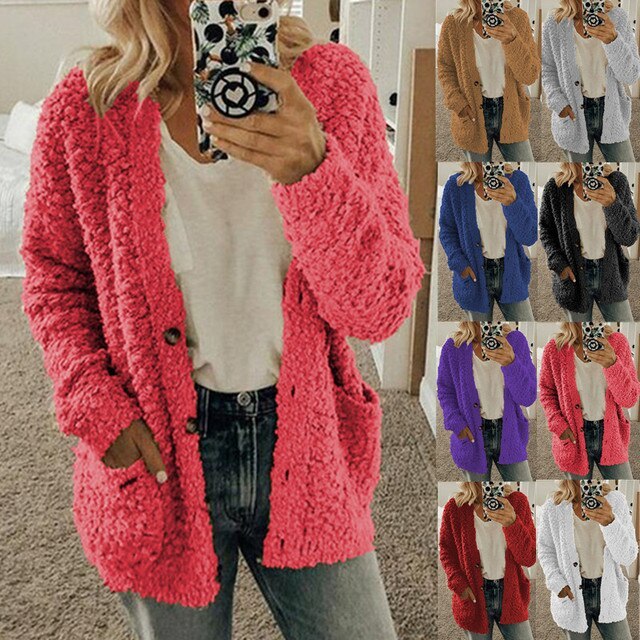 đ„Sista dagen 49% rabatt - Höst och vinter Plus Size Cardigan Casual Velvet Short Jacket