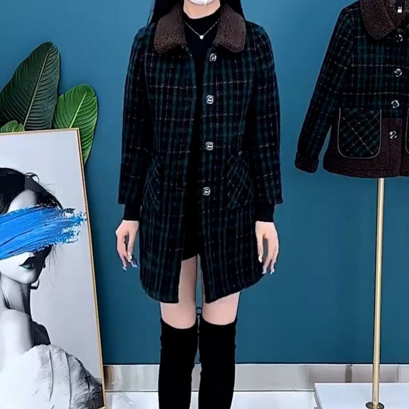 đ„Fri leverans - Plyschig Tjock MidilĂ„ng Jacka Kappa för Kvinnor