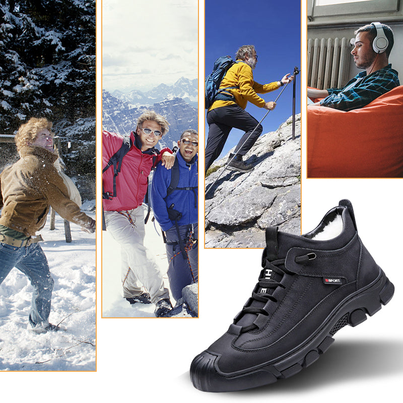 Sneaker i läder med foder i fuskull för herrar