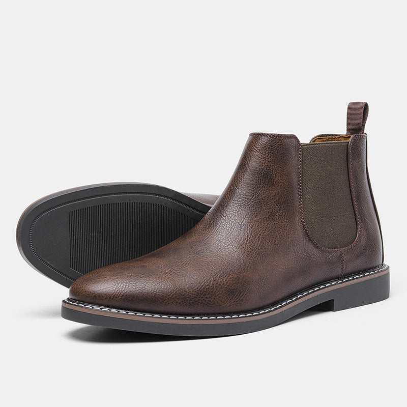 Fri leverans - Chelsea boots i vintageläder för män