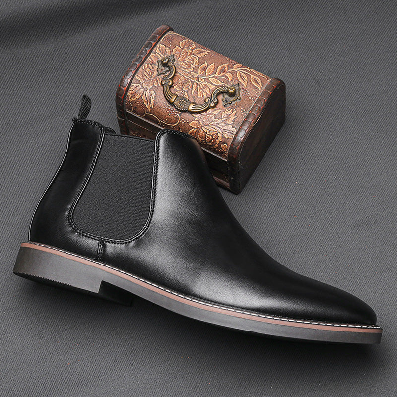 Fri leverans - Chelsea boots i vintageläder för män
