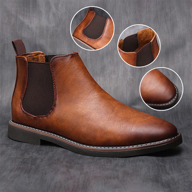 Fri leverans - Chelsea boots i vintageläder för män