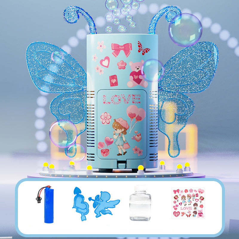đ„Sista dagen 49% rabatt - Fantasy Angel fjĂ€rilsformad upplyst automatisk bubbelmaskin med flera hĂ„l Leksak