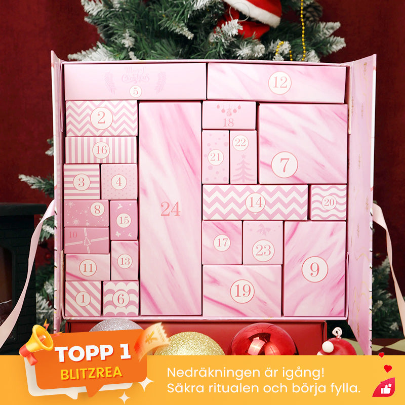 🎁 24 dagar med överraskningar — Rosa marmoradventkalender 2025