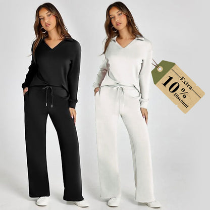 🔥2-delade set för kvinnor Outfits Casual långärmade sweatshirts Set