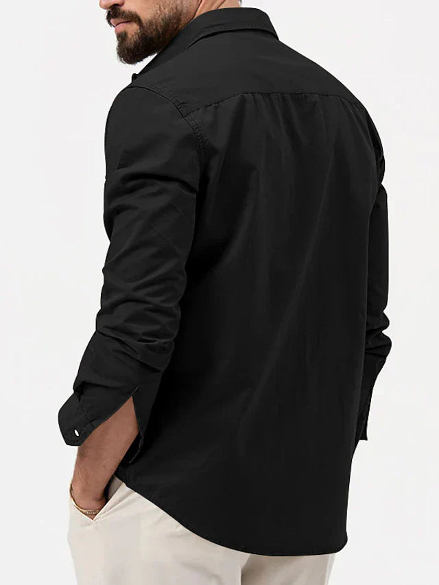 ⏳🔥50 % RABATT UNDER BEGRÄNSAD TID! 👔 Långärmad fritidsskjorta för män med fickor – bekväm och snygg ✨