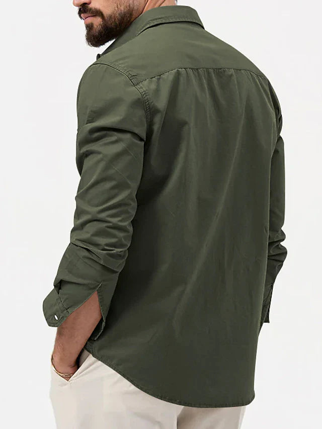 ⏳🔥50 % RABATT UNDER BEGRÄNSAD TID! 👔 Långärmad fritidsskjorta för män med fickor – bekväm och snygg ✨
