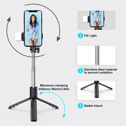 6 i 1 trådlös Bluetooth-selfiesticka