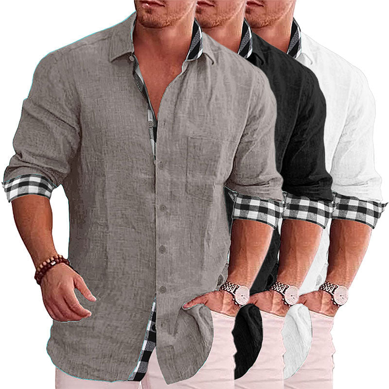 2024 Summer Gentleman Panelklädd Casual Knoppar Pocket Blus