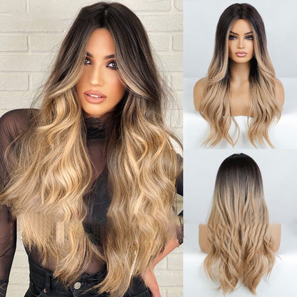 Vacker fluffig lång lockigt hår peruk💘50 % rabatt!💇Vacker, fluffig lång lockig peruk – naturlig, bekväm och justerbar!