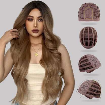 Vacker fluffig lång lockigt hår peruk💘50 % rabatt!💇Vacker, fluffig lång lockig peruk – naturlig, bekväm och justerbar!