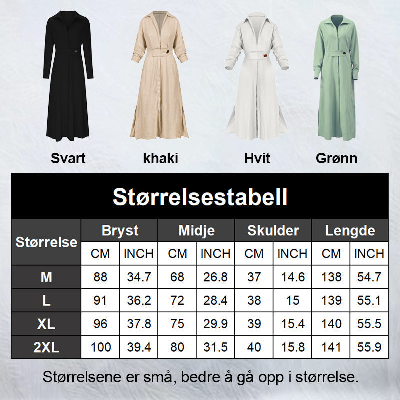 🔥Sista dagen för 40% rabatt - Enfärgad maxiklänning i bomull och linne