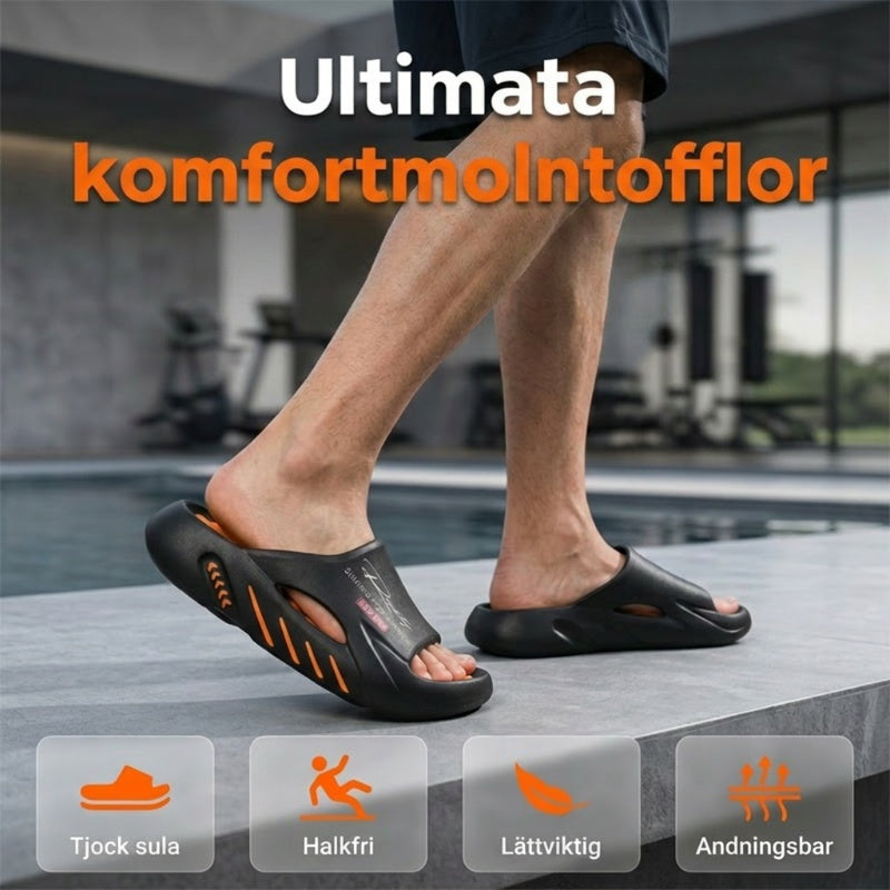 ☁️ 60 % RABATT NU! 👟 Halksäkra Tjocksulade Cloud Tofflor för Män – Memoryskumdämpning, Fotvalvsstöd & Bekväm Påtagning ✨