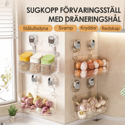 Förvaringsställ med sugkopp och dräneringshål