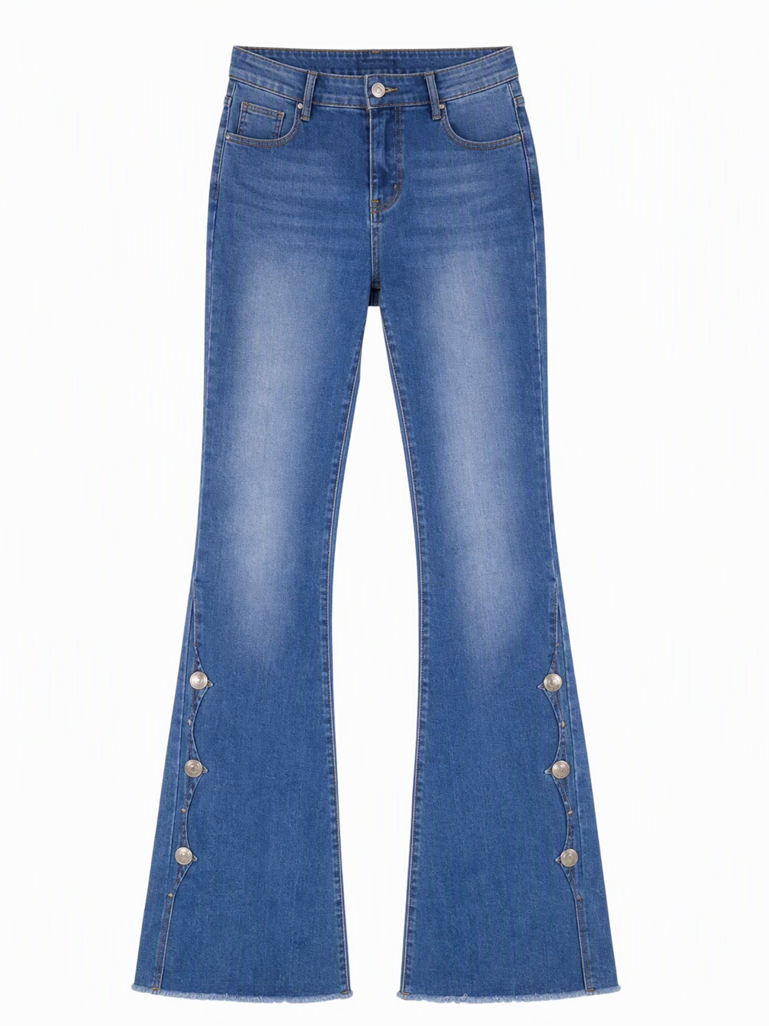 ⏰Sista dagen på rean – 50 % rabatt💃Damernas högmidjade slitna bootcut-jeans