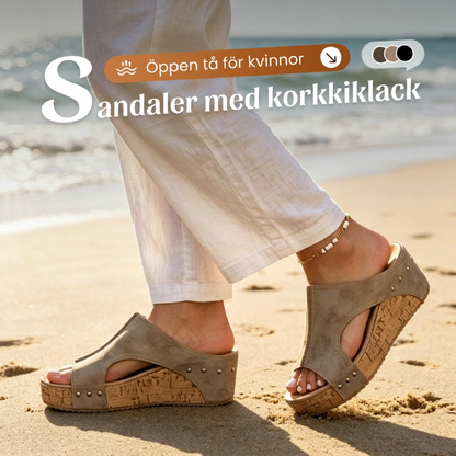 💐50 % RABATT! Ortopediska sandaler med kilklack – Fotvalvsstöd & Komfort hela dagen 🌸👣