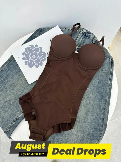 🔥SISTA DAGEN REA 50 % RABATT🔥Shapewear-bodysuit med behå | Rynkad, smalande, justerbar midja✨