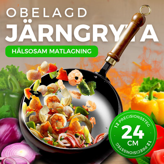 🔥Rea med 50% rabatt🔥Obelagd tjock järnpanna