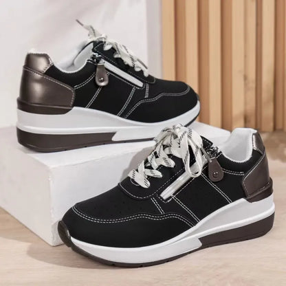 🔥Sista dagen-kampanj 50 % rabatt – Moderna, bekväma ortopediska sneakers med dragkedja på sidan och tjock sula för kvinnor